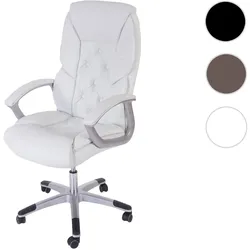 Profi-Bürostuhl L42 XXL, Chefsessel Drehstuhl, 150kg belastbar Kunstleder ~ weiß