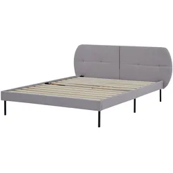 En.Casa, Bett, Polsterbett Porvoo Textil 140x200 cm Grau (140 x 200 cm)