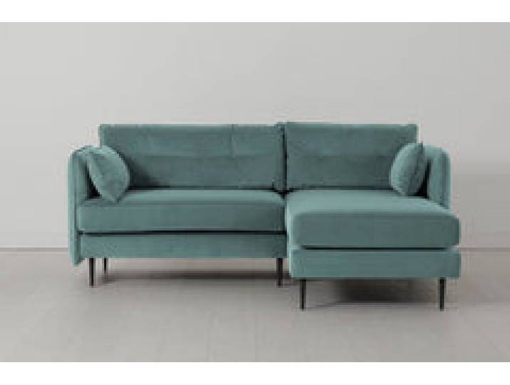 Model 19 Dreisitzer Chaiselongue-Sofa (Rechts), Bergblau