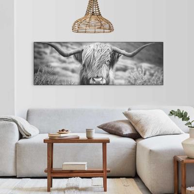 Wandbild REINDERS "Highlander Bulle", schwarz (farbe bild(er): schwarz), B:156cm H:52cm T:3cm, MDF, Bilder