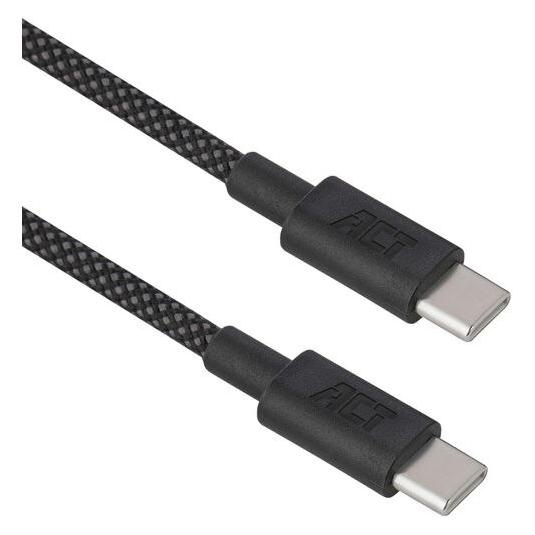 ACT USB 2.0 240W charging/data cable USB-C to USB-C, black, 1 meter (1 m, USB 2.0, 240 W) (AC3086)