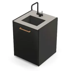 Brabura CT 60 Waschbeckenmodul - Pietra Di Luna / Anthrazit / Holzgriff
