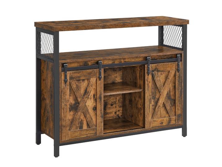 Boxxx Kommode, Braun, Schwarz, Metall, Vintage, 3 Fächer, 100x80x33 cm, Typenauswahl, Beimöbel erhältlich, stehend, Wohnzimmer, Kommoden & Sideboards, Kommoden