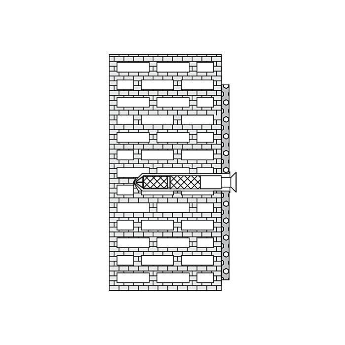 Hewi S 50 Befestigungsmaterial BM1288 höhenverstellbar, für Hochlochziegel, Hohlblockstein