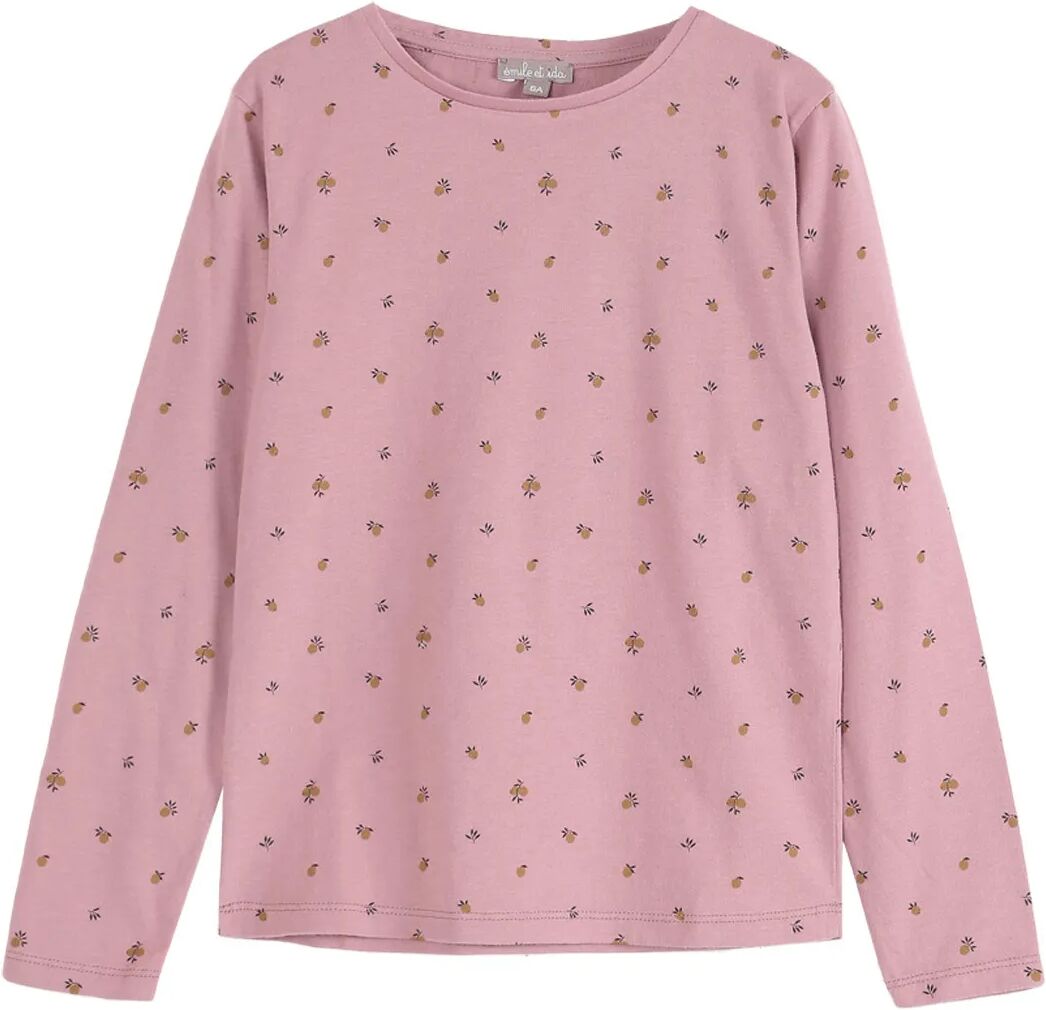 Emile et Ida T-Shirt Coton Bio Mirabelles Rose 6 mois