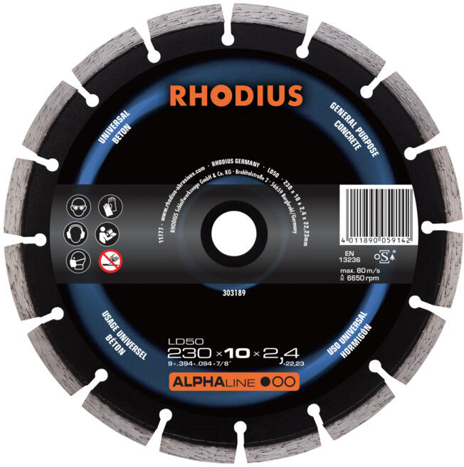 Disque de tronçonnage diamant Rhodius LD50 (303189)