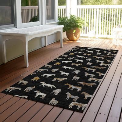 Addison Rugs Machine Washable Indoor/ Outdoor Horses Chantille Rug