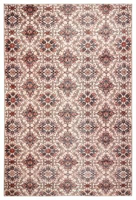 Terra by Obeetee Bergen Floral Tile Beige Rug