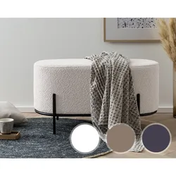 SalesFever »Ottie« Sitzpouf Bouclé Anthrazit