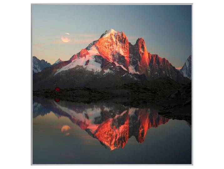 Bild mit Rahmen Bergpanorama mit See in Abendstimmung image LAND