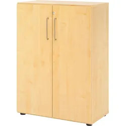 bümö Aktenschrank abschließbar, Büroschrank Holz 80cm breit in Ahorn - abschließbarer Schrank mit Aktenregal für's Büro & Arbeitszimmer, Büro Möbel