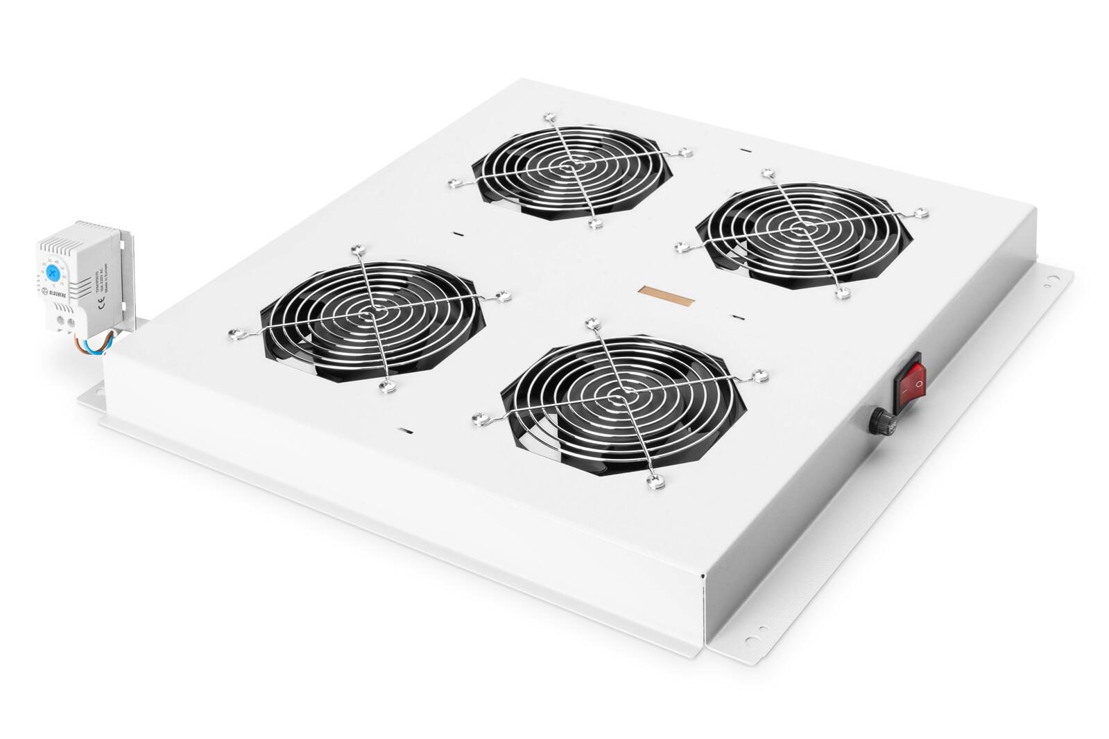 Digitus Dachlüftermodule für 19" Unique- und Dynamic Basic Schränke 4 Lüfter RAL7035 grau (DN-19 FAN-4-N)