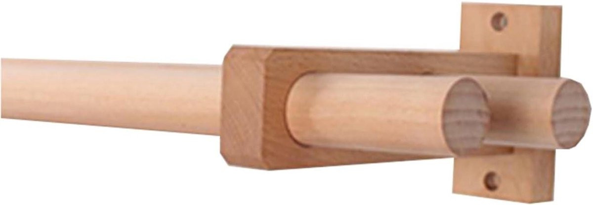Houten Gordijnroede Romeinse stijl - Beige - 160 cm