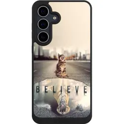 Nivocase Handyhülle für Samsung Galaxy S25 FE Hülle NIVOpure Case Schwarz Motivation Tiere Tiger (Samsung Galaxy S25 FE), Smartphone Hülle, Schwarz