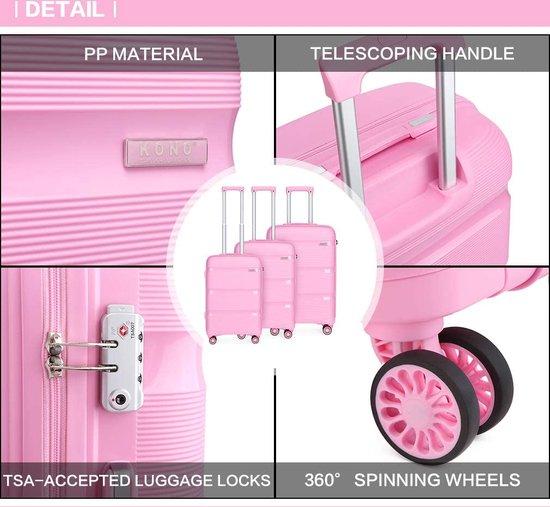Famanu Trolley Koffer Set, Handgepäck / Leichtgewicht mit 4 Rollen - 3-teilig
