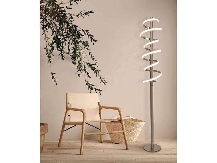 Lampadaire Belleza Ø 22cm Argenté Aluminium verni Silicone LED non-remplaçables Module LED