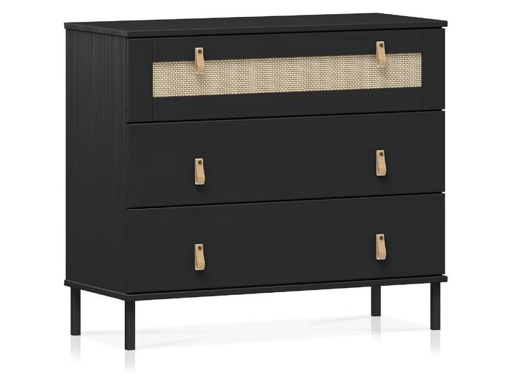 CINOY Sideboard I, Material Massivholz, Kiefer lackiert, schwarz