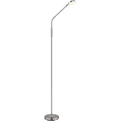 LED Stehleuchte Stehlampe Wohnzimmer Touchdimmer Silber Metall H 173 cm