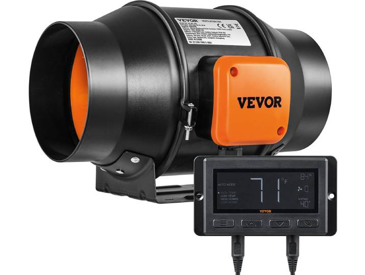 VEVOR 38W Kanaalventilator Rookafzuigkanaalventilator Afzuigventilator Inline Kanaalventilator