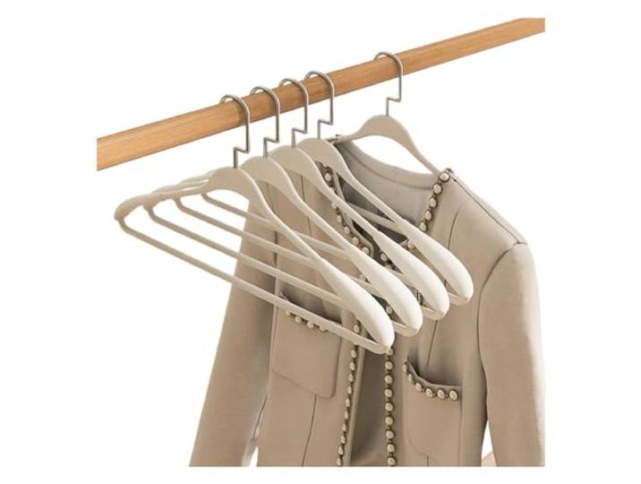 IWENZHKPA Kleiderbügel rutschfeste, Platzsparende Kleiderbügel for Den Kleiderschrank Mit 360° Drehbaren Haken Bügel(White,30pcs)