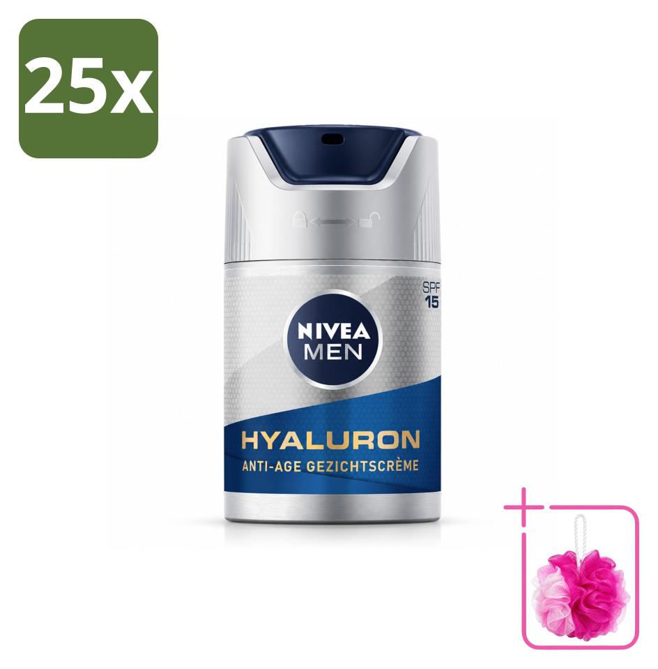 25 x NIVEA MEN Anti-Age Gesichtscreme mit LSF 15 - 50 ml - Sparpackung - 25 Stücke