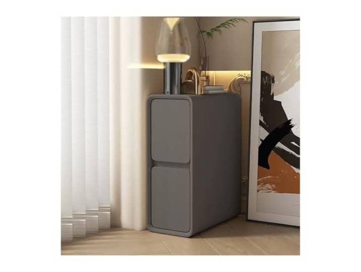 xiuling4568 Beistelltisch, Nachttisch for Wohnzimmer Schlafzimmer Büro 2 Schubladen Platzsparend Ultraschmaler(L35xD40xH50cm)