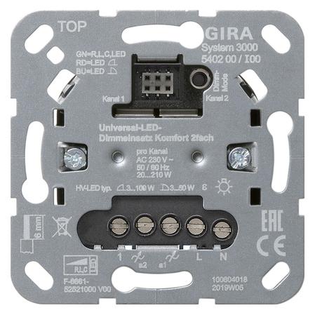Gira S3000 Uni-LED Dimmeinsatz 540200 Komfort 2f (540200)