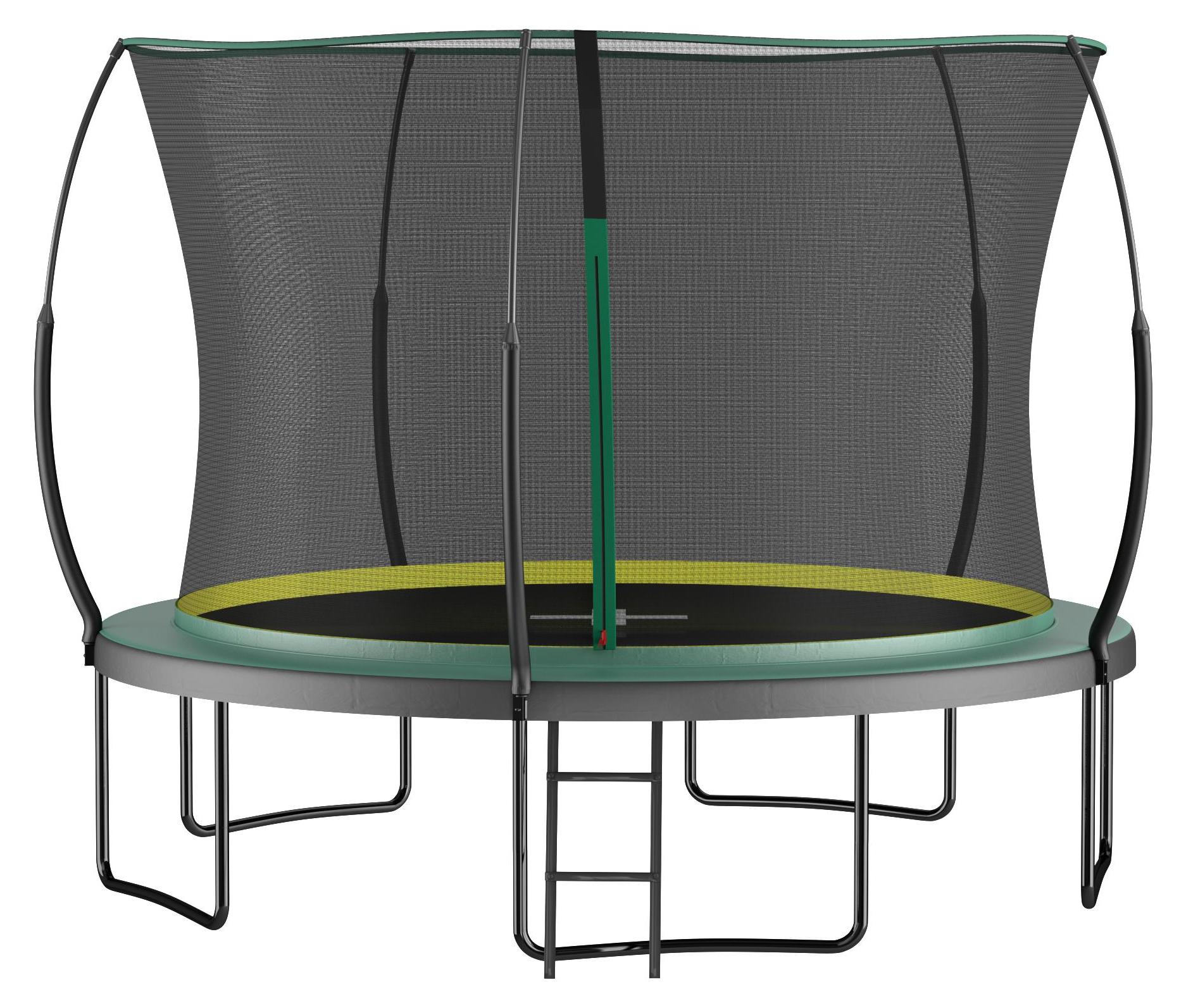 Federloses Nahtloses Sicherheitstrampolin, 366 cm Garten-Trampolin mit Sicherheitsnetz
