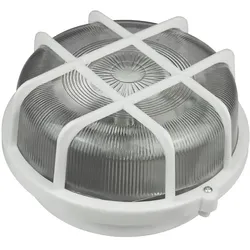 HWH Feuchtraumleuchte BASIS, E27, IP44, PVC-Korb, rund, weiß BLU-49793