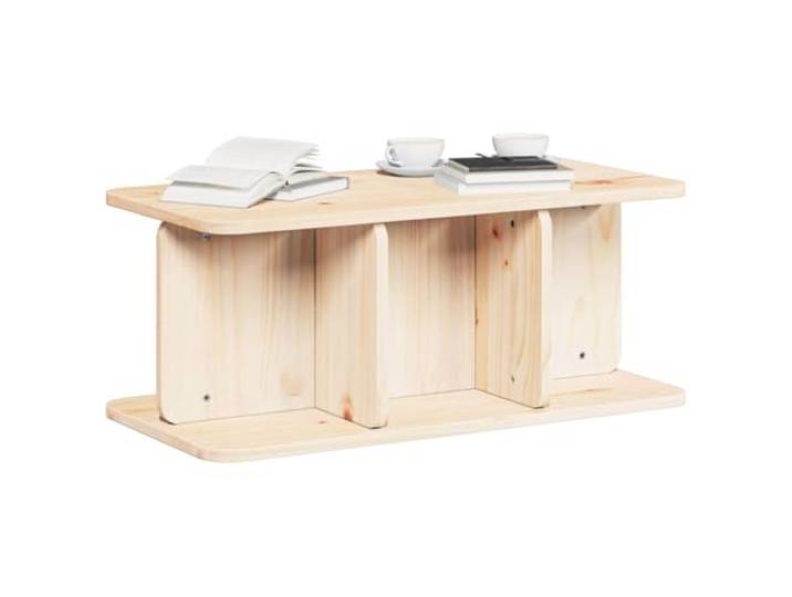 KTHLBRH Couchtisch aus massivem Kiefernholz 80 x 39,5 x 33,5 cm Rechteckige Form, rustikaler Look, geeignet für Wohnzimmer, elegante Ergänzung