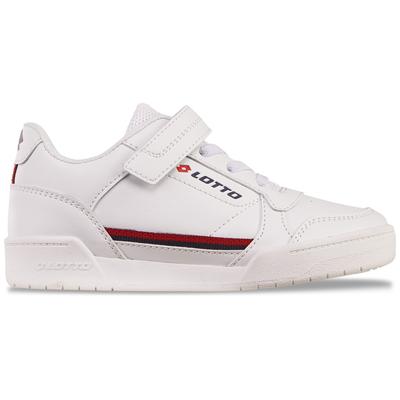 Sneaker LOTTO, Kinder, Gr. 27, rot (weiß, rot), Synthetik, clean, Schuhe Sneaker, - vielseitig zu kombinieren