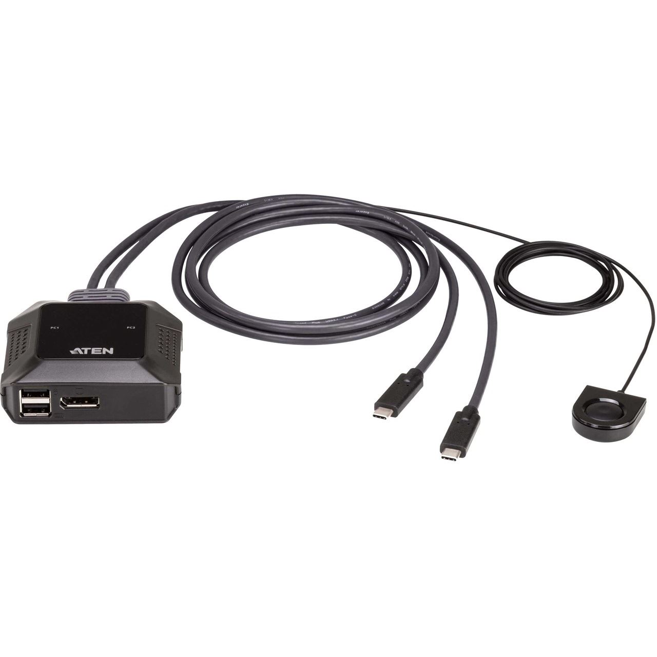 ATEN Technology US3312 2-Port USB-C 4K DisplayPort KVM-Switch mit Remote