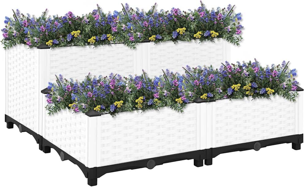 vidaXL Arriate polipropileno 80x80x38 cm Gris