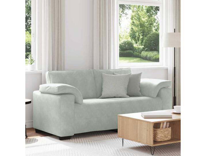 vidaXL Zweisitzer-Sofa Hellgrau 180x77x82 cm Samt