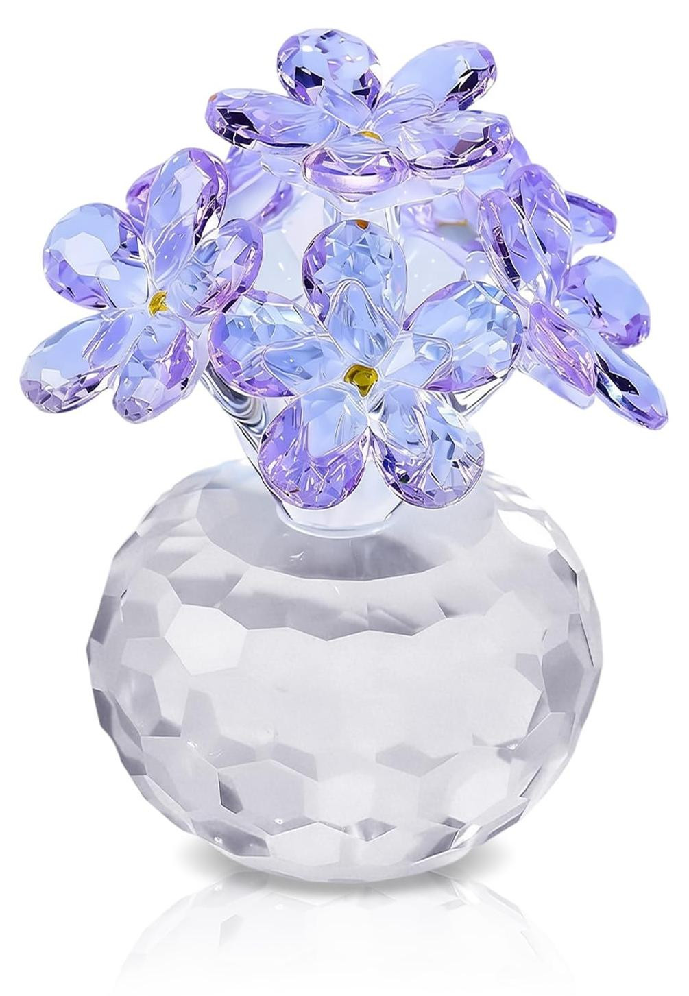 Kristallen Forget-Me-Not Bloemfiguur voor op tafel
