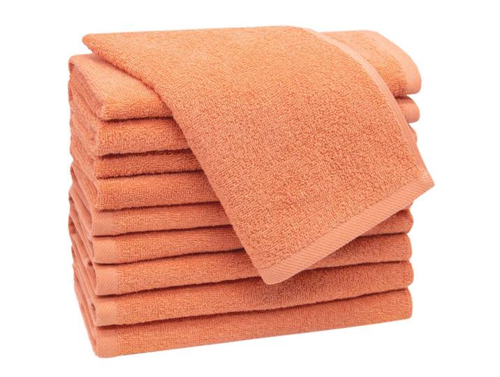 Zollner Gästetücher, 10er-Set, 30x50 cm, 100% Baumwolle, Rot, Terracotta, 30x50 cm, Heimtextilien, Badtextilien, Gästehandtücher