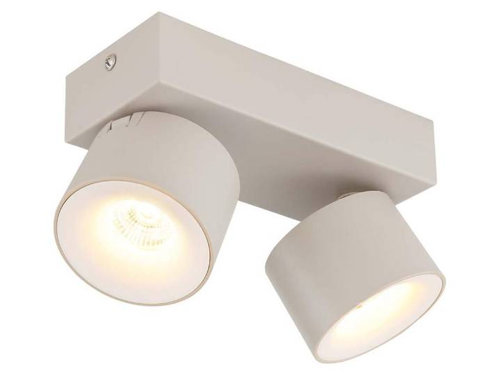 Plafonnier LED\, métal\, couleur sable\, orientable\, L 20\,5 cm