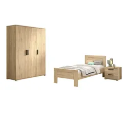JUGENDZIMMER Set Keelia Eiche Melamin 3tlg Möbel