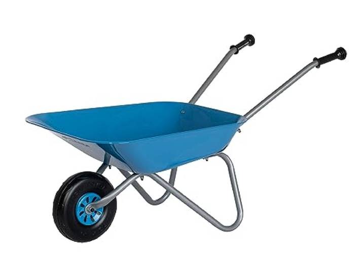 Rolly Toys Metallschubkarre silber/blau (ab 2,5 Jahren, Kinderschubkarre, Metallschüssel, Kunststoffgriffe, max. belastbar bis 25 kg)