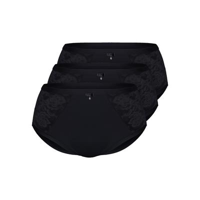 Taillenslip SASSA "3er Pack high waist brief Allover Lace-jacquard", Damen, Gr. 48, 3 Stk., Mikrofaser, schwarz, Mikrofaser, , tailliert, Unterhosen Taillenslip