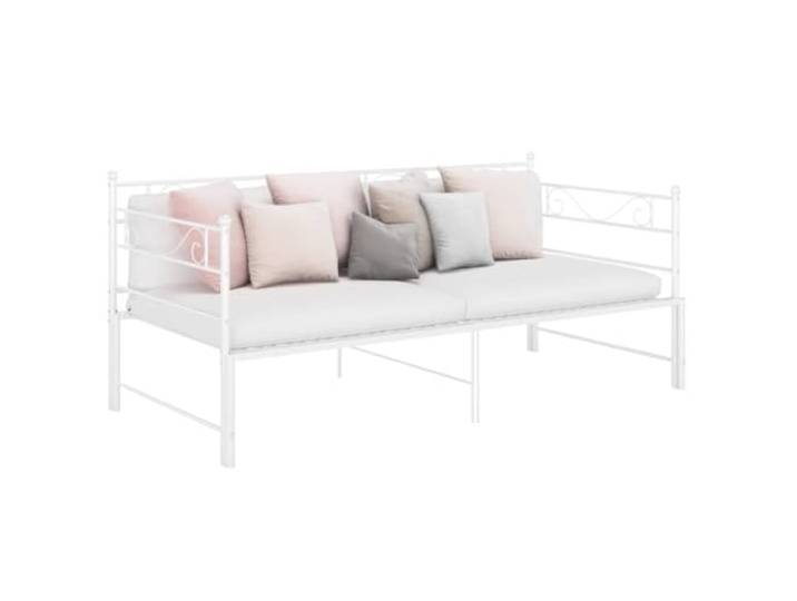 RJPLMFV Rahmen für Schlafsofa, Weiß, 90 x 200 cm Robuste Metallstruktur, umbaubar in ein Doppelbett, ohne Matratze