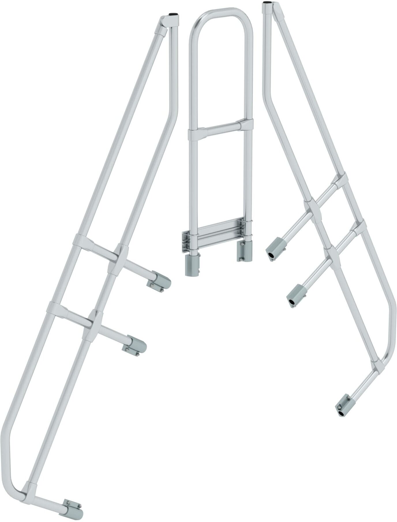 MUNK zweiter Handlauf Aluminium-Überstieg stationär/fahrbar 60° 6 Stufen (600966)
