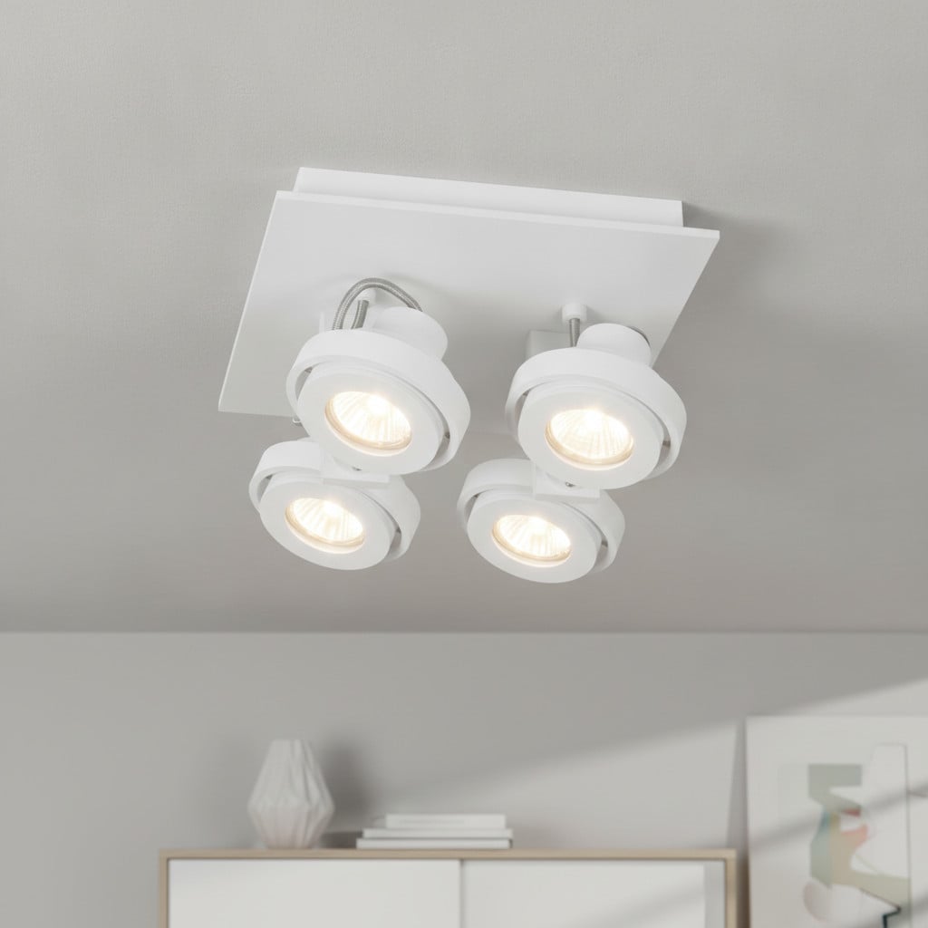 Artdelight Meist Plafondspot 4-lichts vierkant wit