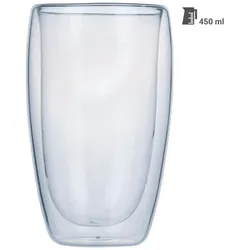 alpina, Tasse, 6er-Set Doppelwandiges Kaffee-Glas, je 450 ml, Schwebeeffekt, Barista Glas (450 ml, 6x)