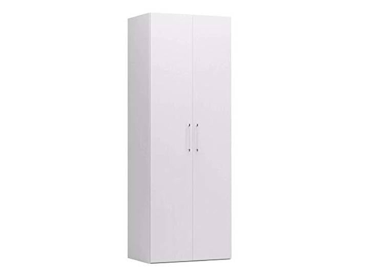 Dmora Kleiderschrank mit 2 Flügeltüren, Esche weiß, 91x247x58 cm, mit Kleiderstange