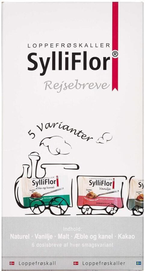 SylliFlor Loppefrøskaller Rejsebreve Kosttilskud 30 x 6 g