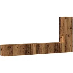 vidaXL 3-tlg. TV-Schrank-Set Wandmontage Altholz-Optik Holzwerkstoff