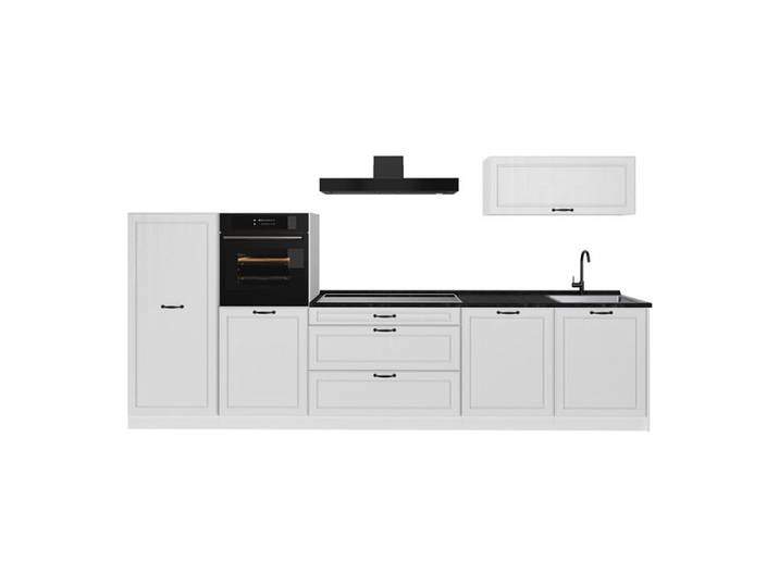 Cuisine R-Line 340cm sans plan de travail Blanc campagne/Blanc Vicco 68037