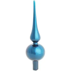Krebs Glas Lauscha Blau glanz 23cm Glasbaumspitze uni (1)