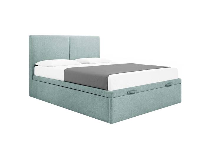 Lit boxspring 140 x 200cm Tissu Genia Vert Sans matelas